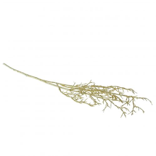 Artikel Dekorativ gren med glitter julegren i guld L55cm