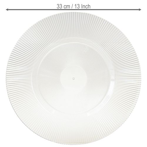 Artikel Dekorativ tallerken med riller plastik tallerken plastik tallerken klar Ø33cm