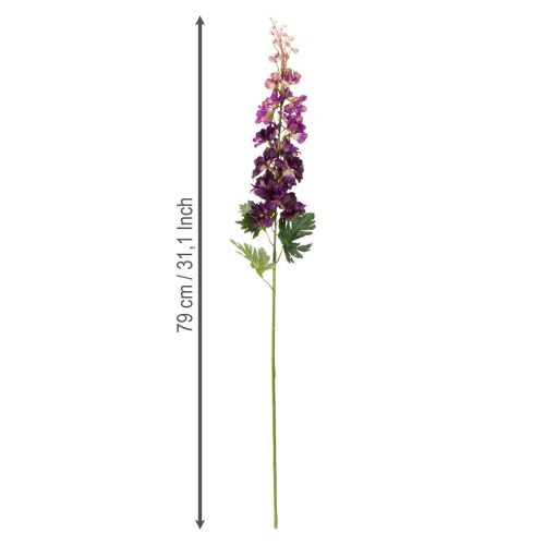 Artikel Dekorativ Delphinium som kunstig blomst til stilfulde blomsterdetaljer, 79 cm, 3 stk.