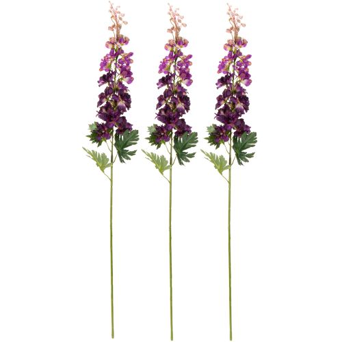 Artikel Dekorativ Delphinium som kunstig blomst til stilfulde blomsterdetaljer, 79 cm, 3 stk.
