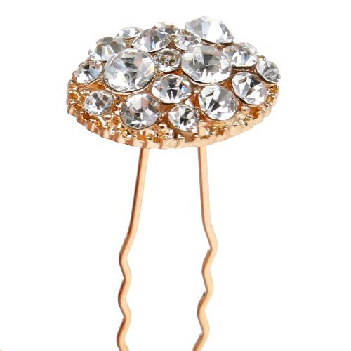 Floristik24 Hårnål bryllup guld med rhinestones 7cm 9stk