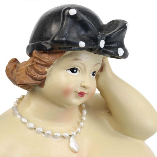 Floristik24 Dekorativ figur buttet kvinde, fed damefigur, badeværelsesdekoration H23cm