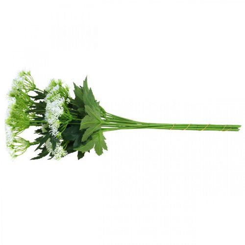 Artikel Dildblomstrende, kunstige urter, dekorativ plantegrøn, hvid 49cm 9stk