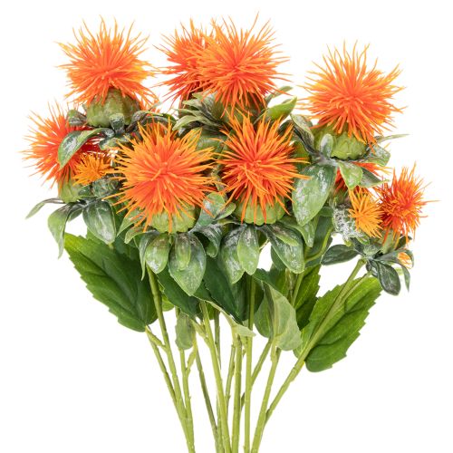 Kunstig orange saflor som kunstig blomst til vaser og dekoration, 55 cm, 4 stk.