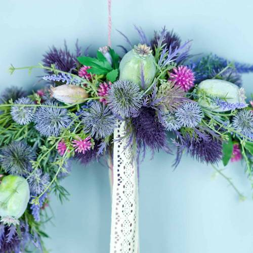 Floristik24 Kunstig tidselgren blå-violet 68cm 3stk