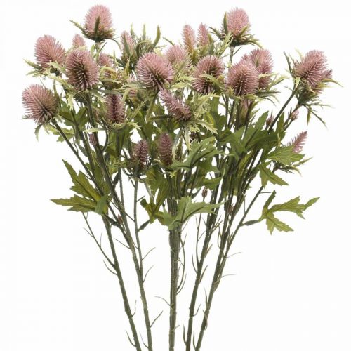 Tidsel Kunstig stilk Blomst Pink 10 blomsterhoveder 68cm 3stk