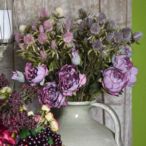 Floristik24 Kunstig tidsel lilla gren 10 blomsterhoveder 68cm 3stk