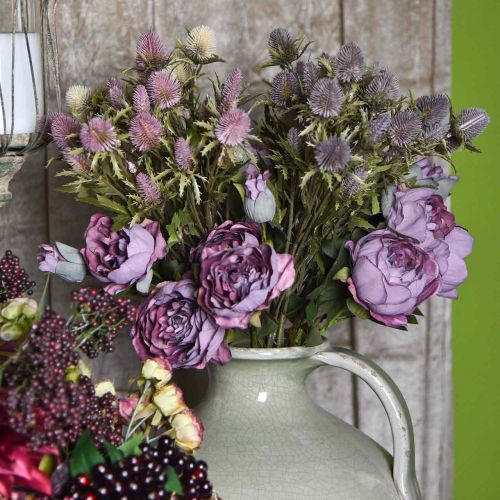 Artikel Tidsel Kunstig stilk Blomst Pink 10 blomsterhoveder 68cm 3stk