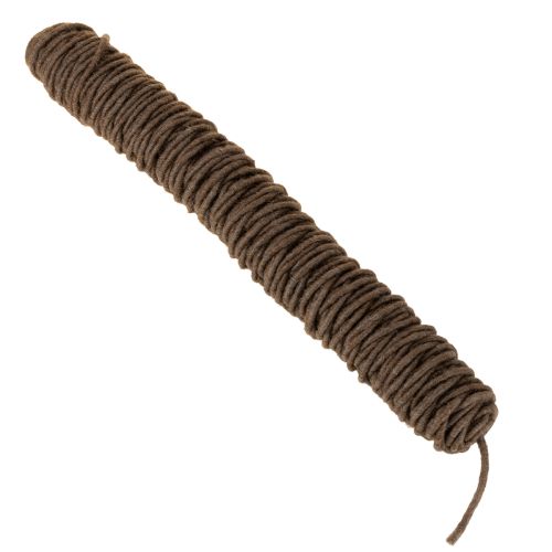 Artikel Brun uldsnor, 55m dekorativ snor til blomster og kunsthåndværk