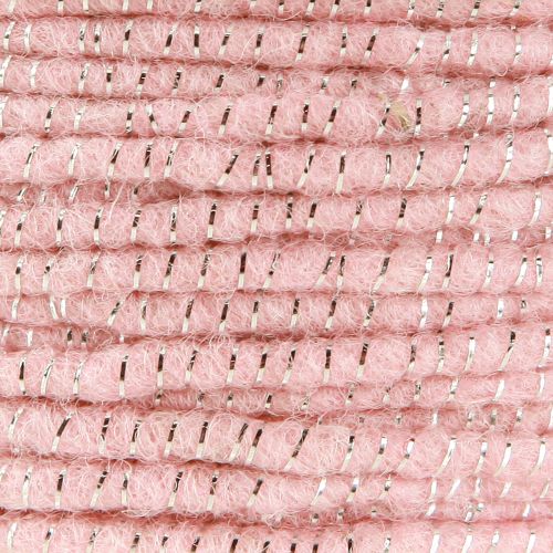 Artikel Vægetråd Glamour Pink/Sølv med wire 33m
