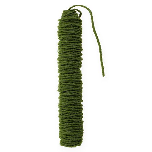 Floristik24 Vægetråd filtsnor uldsnor mosgrøn Ø5mm 50m