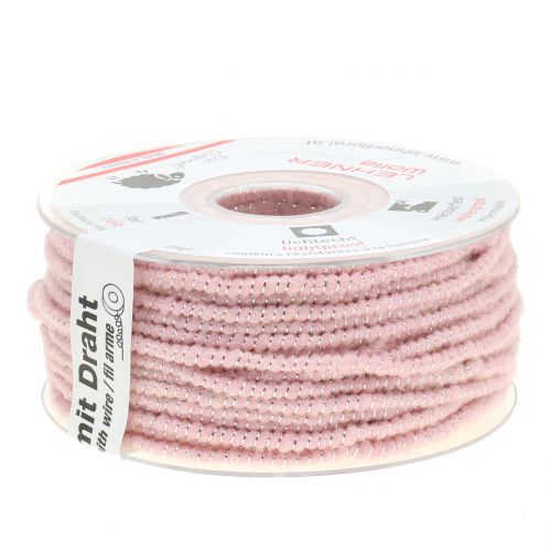Artikel Vægetråd Glamour pink/sølv med tråd 33m