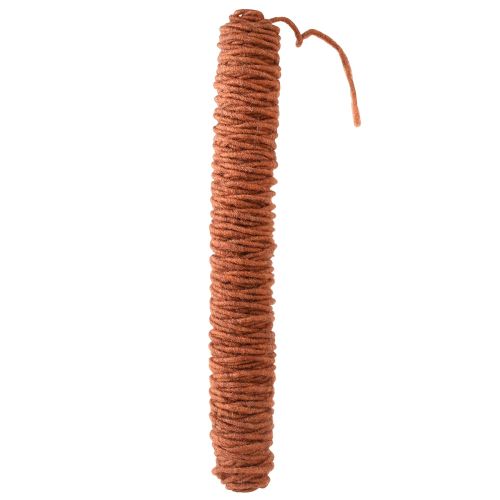 Vægetråd uldsnor, filtsnor uld rødbrun L55m