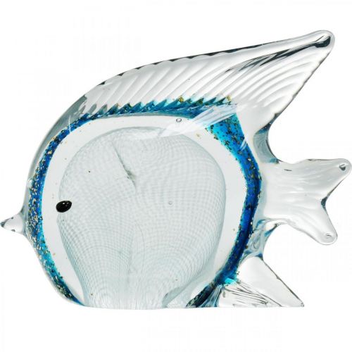 Floristik24 Doctor fiskefigur lavet af glas med glitter 14cm