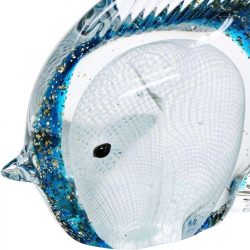 Floristik24 Doctor fiskefigur lavet af glas med glitter 14cm