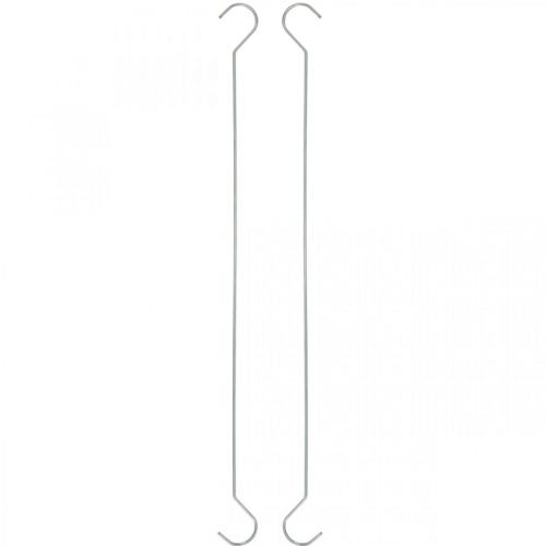 Floristik24 Metalkrog, dobbeltkrog sølv L L35cm 5 stk