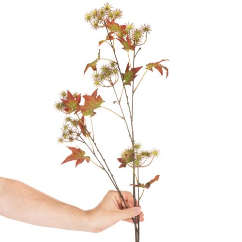 Kunstig efterårsgren af sødgummitræ med blade og frugtklaser, 132 cm | Floristik24.dk