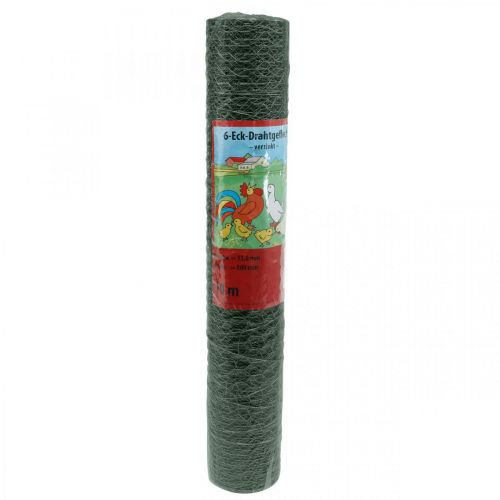 Artikel Sekskantet grønt tråd PVC-belagt trådnet 50cm×10m
