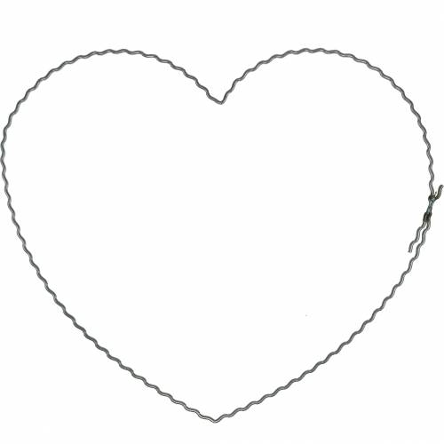Artikel Trådhjerter 20cm bølgeringe krans bøjle hjerte 10 stk
