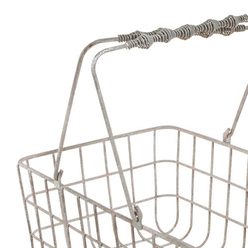 Artikel Trådkurv med håndtag grå 34×20,5cm / 38×24,5cm sæt med 2 stk.