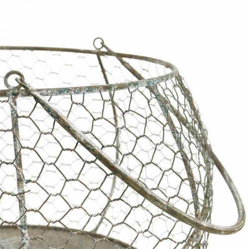 Floristik24 Trådkurv shabby chic trådnet kurv havedekoration Ø37/26cm sæt med 2 stk.