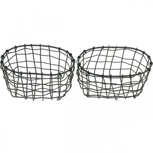 Floristik24 Dekorativ kurv, minikurv, trådkurv oval L12,5cm H6,5cm 2stk.
