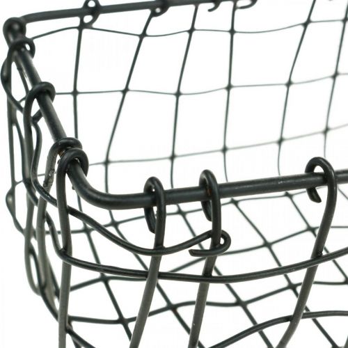 Floristik24 Mini wire kurv, metal dekoration, rektangulær plante kurv L13cm H6.5cm 2stk