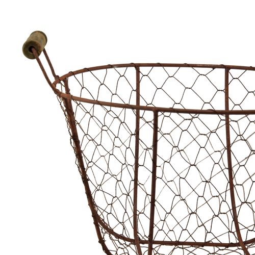 Artikel Trådkurv vintage rund med håndtag rust metalkurv Ø26,5cm
