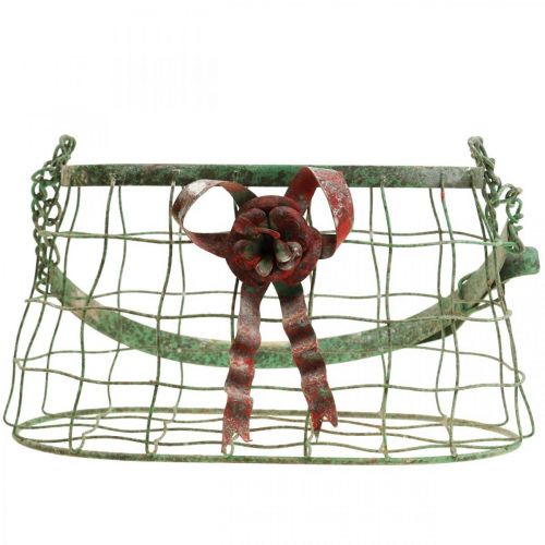 Floristik24 Håndtagspose, metalkurv, trådplantage, planterkurv L28,5cm H33cm