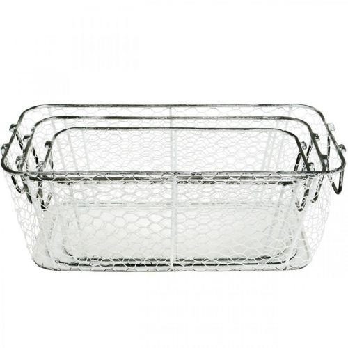 Artikel Trådkurv, planter, planter L43.5 / 39.5 / 35cm, sæt med 3