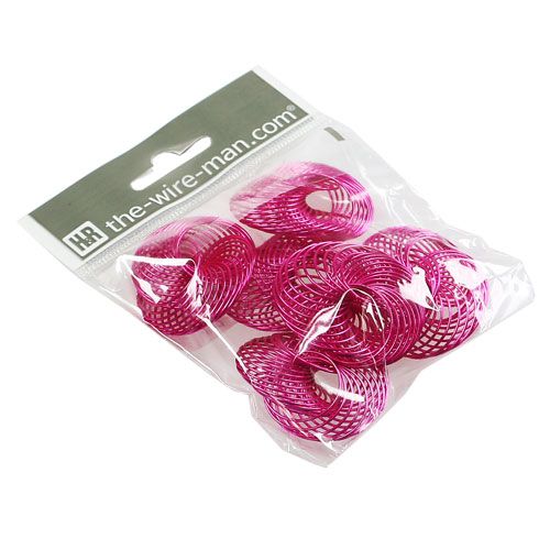 Floristik24 Trådhjul Pink Ø4.5cm 6stk