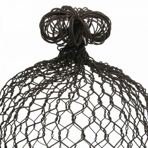 Floristik24 Dekorativ klokke af metal, klatrehjælp, trådhætte brun, patina H50/41cm Ø30/25cm, sæt med 2 stk.