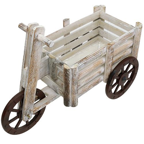 Floristik24 Plantning af trehjulet cykel hvidt træ H31,5 cm
