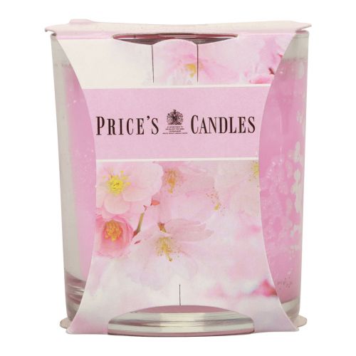 Artikel Duftlys i glas duftende kirsebærblomst lys pink H8cm