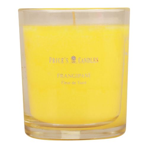 Duftlys i glas sommerduft Frangipani Gul H8cm