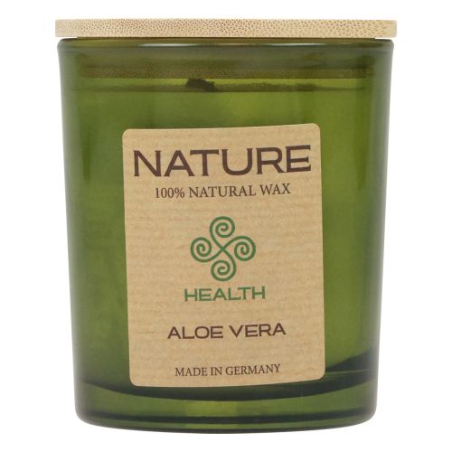 Duftlys i glas naturvokslys Aloe Vera 85×70mm
