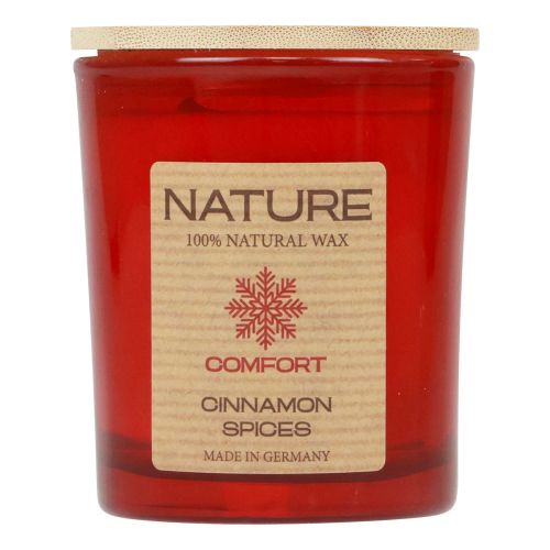Duftlys i glas naturvokslys Cinnamon Spices 85×70mm