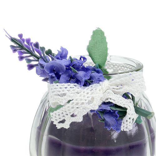 Floristik24 Duftende stearinlys lavendel i et glas Ø7cm H7cm 2stk