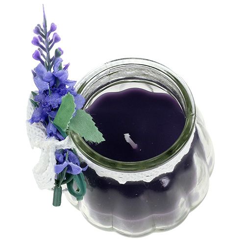 Floristik24 Duftende stearinlys lavendel i et glas Ø7cm H7cm 2stk