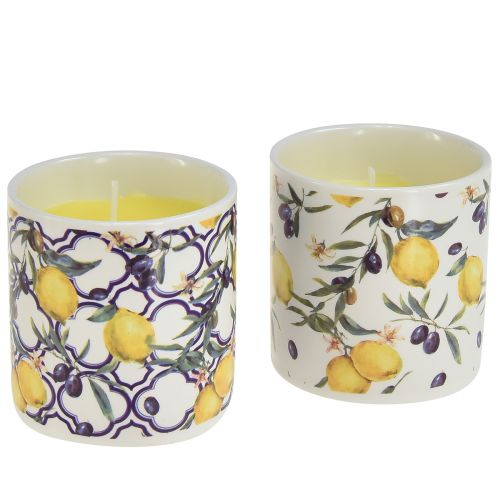 Floristik24 Duftlys Citronella lys i keramik Ø6,5cm H6,5cm 2stk.