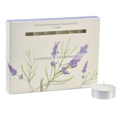 Floristik24 Duftlys lavendel kamille fyrfadslys hvid Ø3,5cm 12 stk