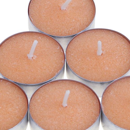 Artikel Duftlys orange, fyrfadslys duft, rum duft lys Ø3,5cm H1,5cm 18 stk.