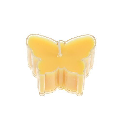 Floristik24 Duftende telys sommerfugl Ø4,8cm H2cm gul 6stk