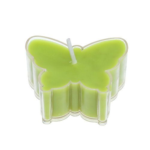 Floristik24 Duftende telys Butterfly Ø4.8cm H2cm grøn 6stk