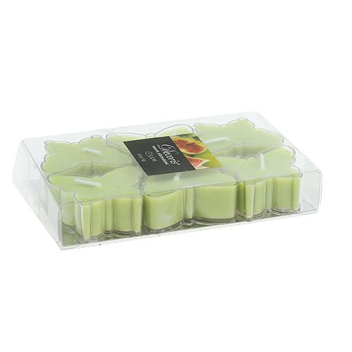 Floristik24 Duftende telys Butterfly Ø4.8cm H2cm grøn 6stk