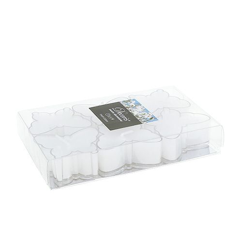 Floristik24 Duftende te lys sommerfugl Ø4,8cm H2cm hvid 6stk