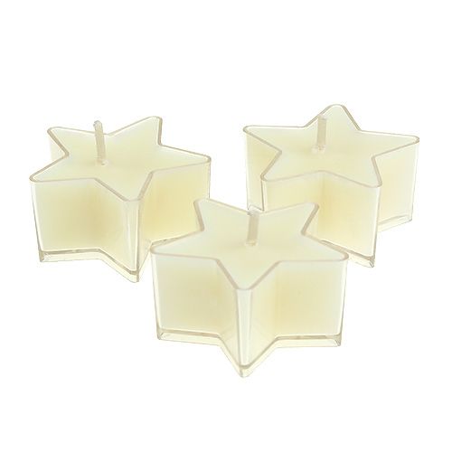 Floristik24 Duftende telys stjerneform creme Ø4cm 6stk