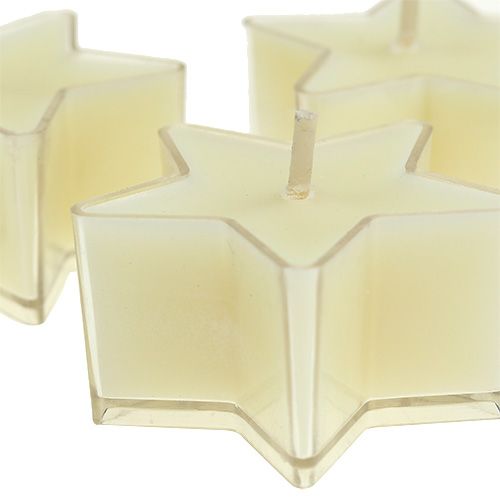 Floristik24 Duftende telys stjerneform creme Ø4cm 6stk