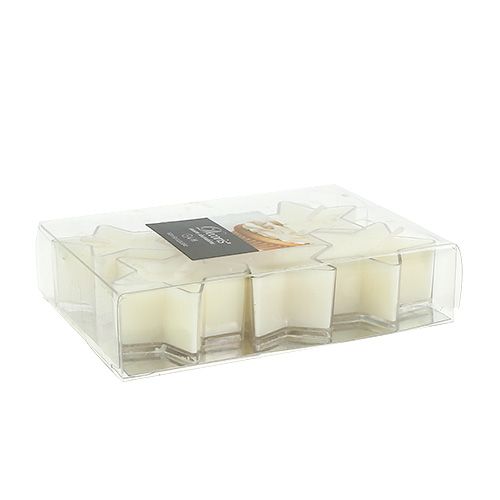 Floristik24 Duftende telys stjerneform creme Ø4cm 6stk