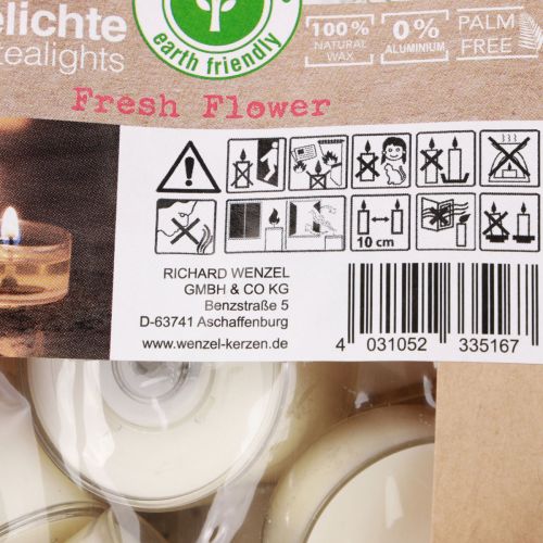 Artikel Duftende fyrfadslys Fresh Flower duftende fyrfadslys hvid Ø25cm 7t 18 stk.